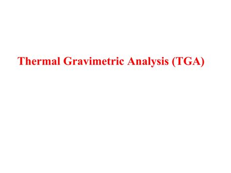 thermal gravimetric analysis pdf